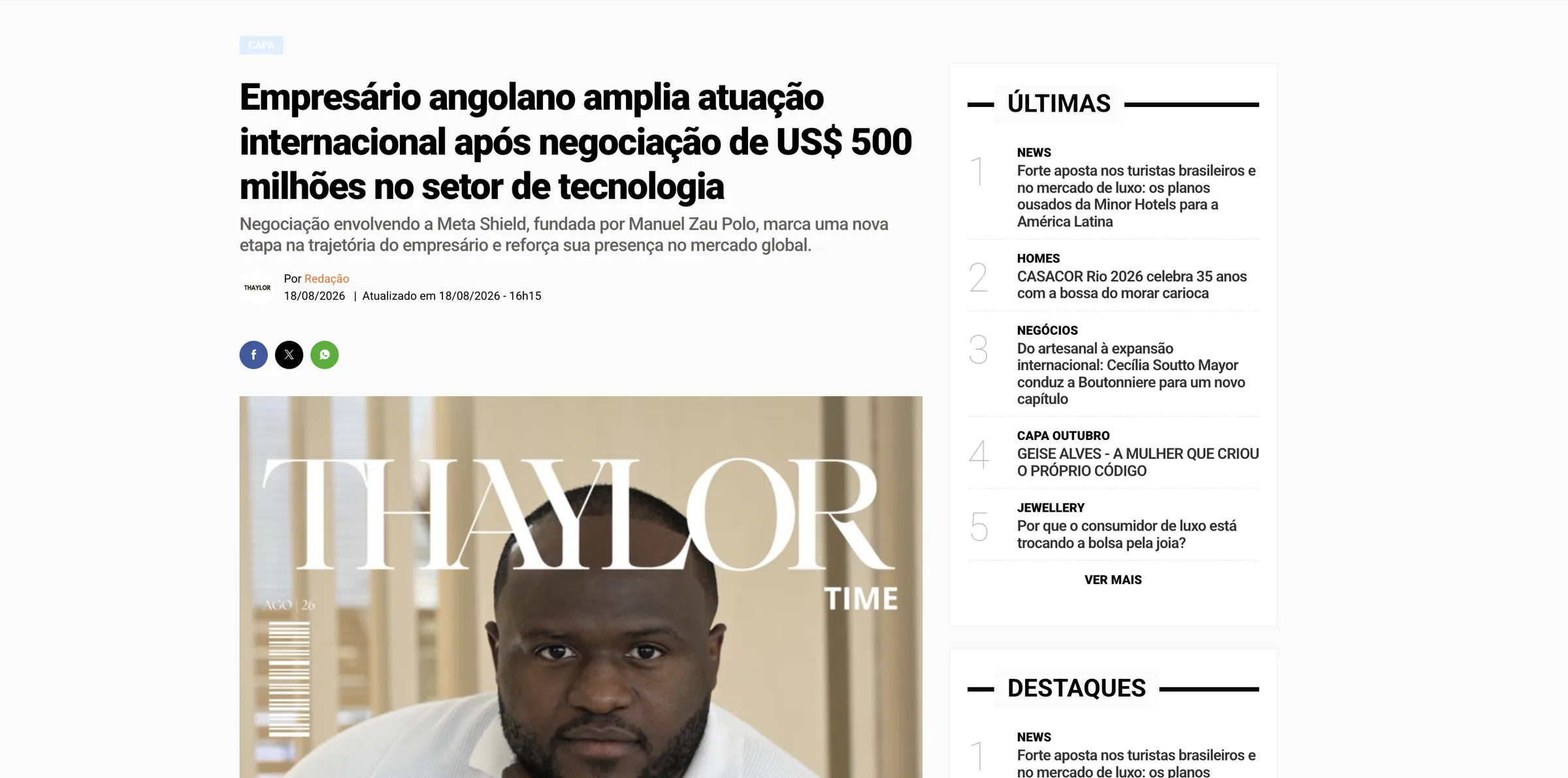 Matéria sobre Manuel Zau Polo